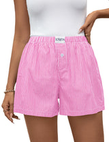 Lomon Womens Boxer Shorts Casual Summer Pajama Lounge Sleep Pj Gingham Plaid Shorts Y2K Beach Bottoms