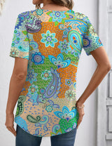 LOMON Womens Summer Tops V Neck Short Sleeve Shirts Dressy Casual Tunic Blouses Spring Fashion