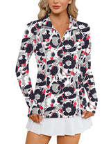 LOMON Women Long Sleeve Shirts Sun Protection 1/4 Zip Summer Quick Dry Hiking Shirts Quarter Zip Pullover for Women