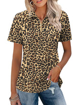 LOMON Womens Golf Polo Shirts Summer Short Sleeve 1/4 Zip Tops Moisture Wicking Casual Tennis Activewear with Pockets