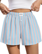 Lomon Womens Boxer Shorts Casual Summer Pajama Lounge Sleep Pj Gingham Plaid Shorts Y2K Beach Bottoms