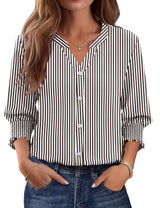 LOMON Button Down Shirts for Women 3/4 Length Sleeve Business Casual Blouses 2026 Summer Tops