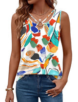 LOMON Womens Summer Tank Tops Sleeveless Shirts V Neck Casual Tee Cut Out Ring Keyhole Tanks Camisole Blouse