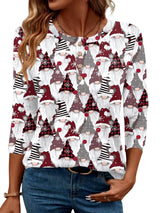 LOMON 3/4 Length Sleeve Womens Tops Dressy Casual Crewneck Pullover Tunics Summer Cute Blouses Fashion 2025 Tees Shirts