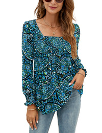 Black Blue White Floral