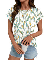 LOMON Womens Summer Tops Short Sleeve Shirts Cap Sleeve Tops Crew Neck Cute Trendy Tunic Blouses Dressy Casual Outfits 2026