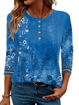 LOMON 3/4 Length Sleeve Womens Tops Dressy Casual Crewneck Pullover Tunics Summer Cute Blouses Fashion 2025 Tees Shirts