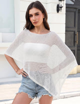 LOMON Womens Sheer Poncho Shrug Bolero Lightweight Knit Crochet Shrug Mesh Cover Up Summer 2026