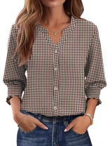 LOMON Button Down Shirts for Women 3/4 Length Sleeve Business Casual Blouses 2026 Summer Tops