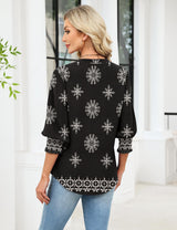 LOMON Button Down Shirts for Women 3/4 Length Sleeve Business Casual Blouses 2026 Summer Tops