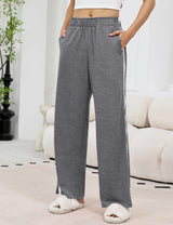 LOMON Womens Tear Away Pants Sides Full Open Sweatpants Double Slider Zip Off Post Surgery Pant with Pockets