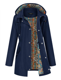 Navy Blue Ethnic Print Lining