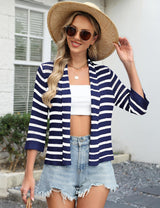 LOMON Shrug Cardigan for Women 3/4 Sleeve Casual Openwork Knit Sweater Tops Spring