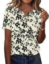 LOMON Womens Short Sleeve V Neck T Shirts Summer Tops Basic Tees Business Casual Blouses Trendy Fashion Clothes