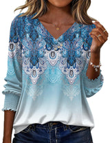 LOMON Blouses for Women Dressy Casual 3/4 Length Sleeve Womens Tops with Buttons Decor