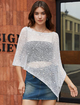 LOMON Womens Sheer Poncho Shrug Bolero Lightweight Knit Crochet Shrug Mesh Cover Up Summer 2026