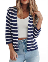 LOMON Shrug Cardigan for Women 3/4 Sleeve Casual Openwork Knit Sweater Tops Spring