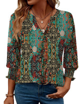 LOMON Women's 2026 Fashion Tops 3/4 Length Sleeve Business Casual Blouses Summer Tees Shirts S-4X