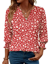LOMON Women's 2026 Fashion Tops 3/4 Length Sleeve Business Casual Blouses Summer Tees Shirts S-4X