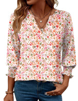 LOMON Women's 2026 Fashion Tops 3/4 Length Sleeve Business Casual Blouses Summer Tees Shirts S-4X