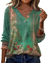 LOMON Blouses for Women Dressy Casual 3/4 Length Sleeve Womens Tops with Buttons Decor