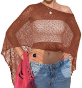 LOMON Womens Sheer Poncho Shrug Bolero Lightweight Knit Crochet Shrug Mesh Cover Up Summer 2026