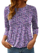 LOMON Women's 3/4 Length Sleeve Tops Crew Neck Dressy Casual Blouses Summer Tees Shirts