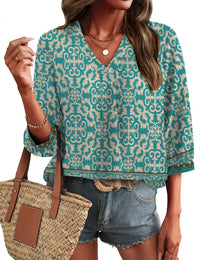 Peacock Blue Print
