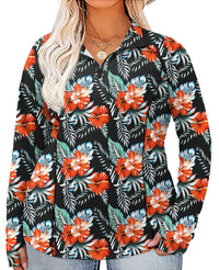 Black Red Floral