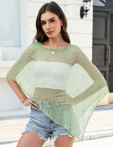 LOMON Womens Sheer Poncho Shrug Bolero Lightweight Knit Crochet Shrug Mesh Cover Up Summer 2026