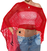 LOMON Womens Sheer Poncho Shrug Bolero Lightweight Knit Crochet Shrug Mesh Cover Up Summer 2026