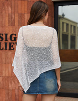 LOMON Womens Sheer Poncho Shrug Bolero Lightweight Knit Crochet Shrug Mesh Cover Up Summer 2026