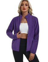 LOMON Fleece Jacket Women with 6 Pockets Lightweight Full Zip Coat