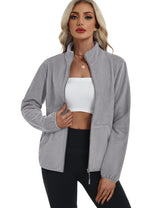 LOMON Fleece Jacket Women with 6 Pockets Lightweight Full Zip Coat