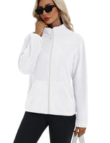 LOMON Fleece Jacket Women with 6 Pockets Lightweight Full Zip Coat