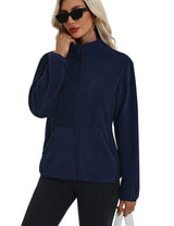 LOMON Fleece Jacket Women with 6 Pockets Lightweight Full Zip Coat