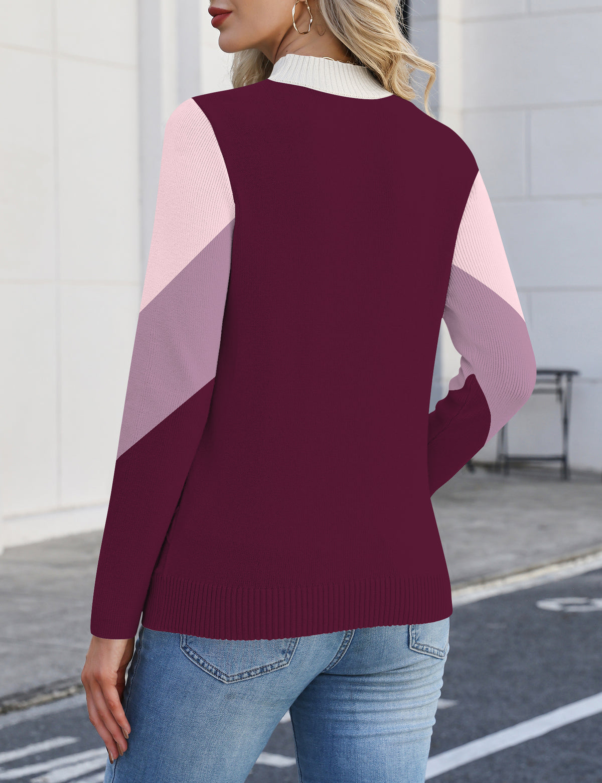 LOMON Women's Mock Neck Sweater Long Sleeve 2026 Fall Winter Knitted Tops