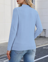 LOMON Women's Mock Neck Sweater Long Sleeve 2026 Fall Winter Knitted Tops