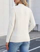 LOMON Women's Mock Neck Sweater Long Sleeve 2026 Fall Winter Knitted Tops