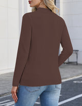 LOMON Women's Mock Neck Sweater Long Sleeve 2026 Fall Winter Knitted Tops
