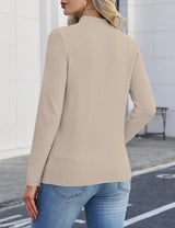 LOMON Women's Mock Neck Sweater Long Sleeve 2026 Fall Winter Knitted Tops