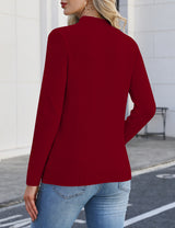 LOMON Women's Mock Neck Sweater Long Sleeve 2026 Fall Winter Knitted Tops