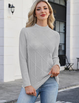 LOMON Women's Mock Neck Sweater Long Sleeve 2026 Fall Winter Knitted Tops