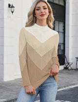 LOMON Women's Mock Neck Sweater Long Sleeve 2026 Fall Winter Knitted Tops