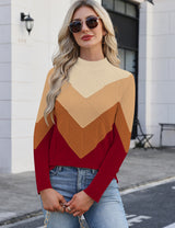 LOMON Women's Mock Neck Sweater Long Sleeve 2026 Fall Winter Knitted Tops