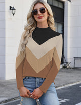 LOMON Women's Mock Neck Sweater Long Sleeve 2026 Fall Winter Knitted Tops