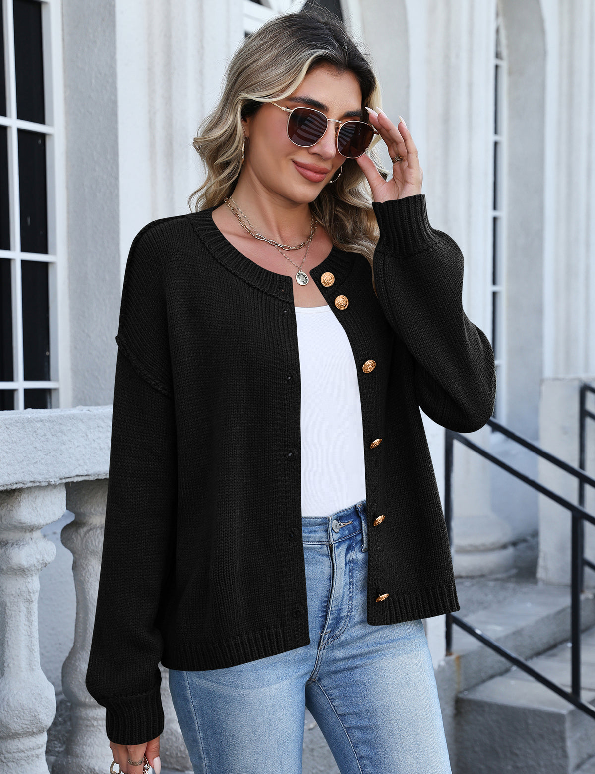 LOMON Womens Cardigan Sweaters 2026 Chunky Fall Winter Button Up Outfits