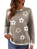 LOMON Womens Sweaters Cozy Long Sleeve Pullover Tops Faux Layered Sweaters